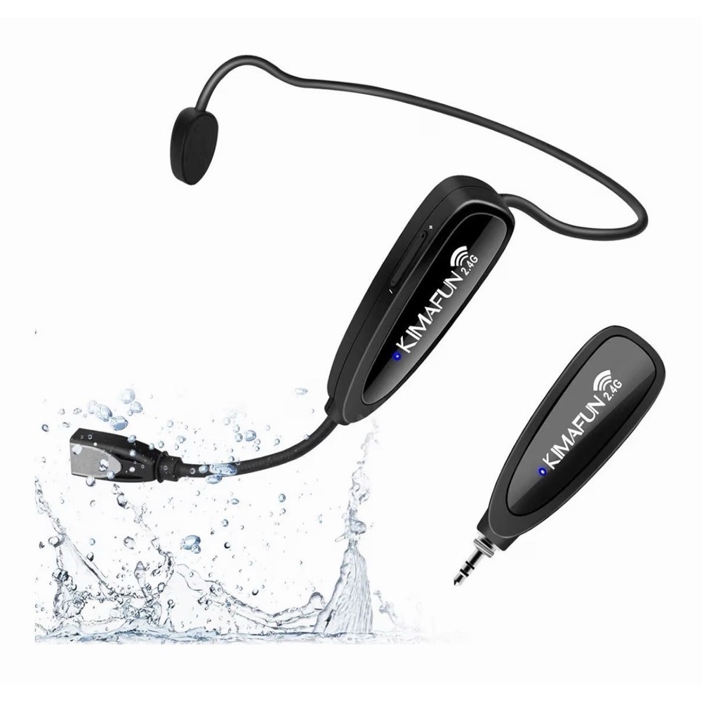 KIMAFUN Wireless Microphone System, 2.4G Wireless Headset Water Proof